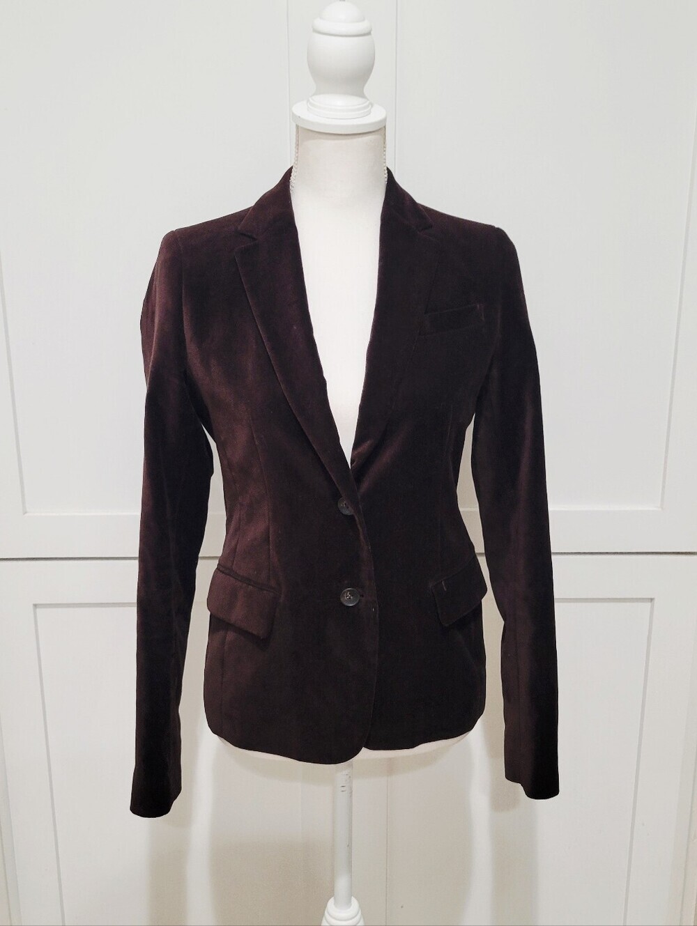 Uniqlo Tailored Rich Brown Velvet Blazer | Size Small